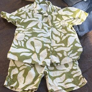 Zara Green and Cream Kids Set